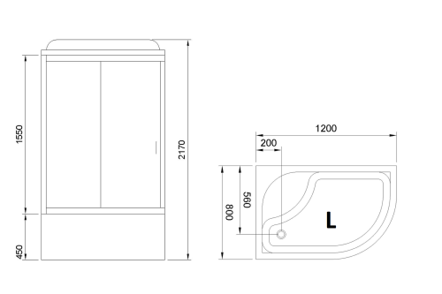 Душевая кабина Royal Bath BK RB8120BK5-BT-L 120х80 асимметричная - фото 3