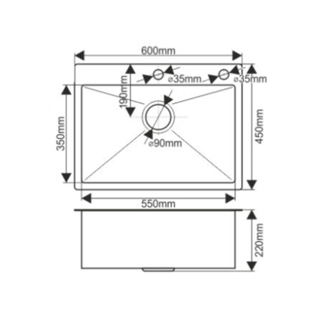 Кухонная мойка Melana ProfLine D6045H+4 сатин 60х45 цвет серый поверхность полированная