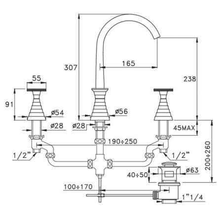 Смеситель Stella Titian TT 00015 CR00 на раковину хром