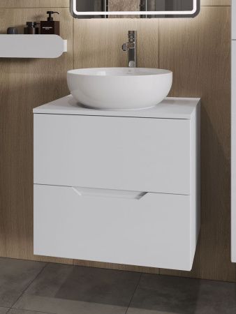 Тумба с раковиной Orange Line Li-60TuwMDF+B07-420W 60х50 подвесная цвет белый