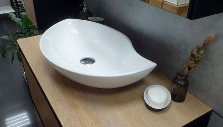 Раковина из сантехнического фаянса Velvex 78261 60х40 накладная цвет белый без отверстий под смеситель