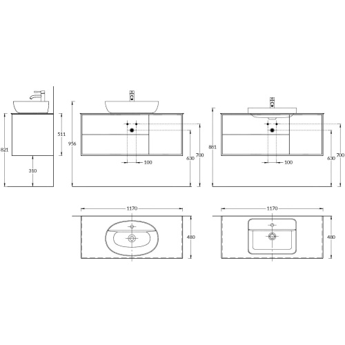 Тумба под раковину Kerama Marazzi PLAZA PLB.M.120.3\WHT.V 115х47х51 подвесная цвет белый - фото 2