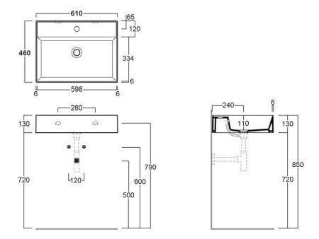 Раковина из сантехнического фаянса Simas AG 61 bia 60х50 подвесная цвет белый