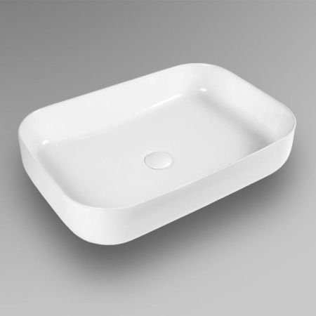 Раковина из сантехнического фарфора Bond Cube S54-600 60х40 накладная цвет белый без отверстий под смеситель