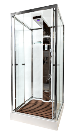 Душевая кабина AvaCan Z111STEAM 100х100 квадратная с крышей ориентация универсальная
