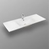 Раковина из сантехнического фарфора Bond Cube S05-1200 120х50 встраиваемая цвет белый 1 отверстие под смеситель