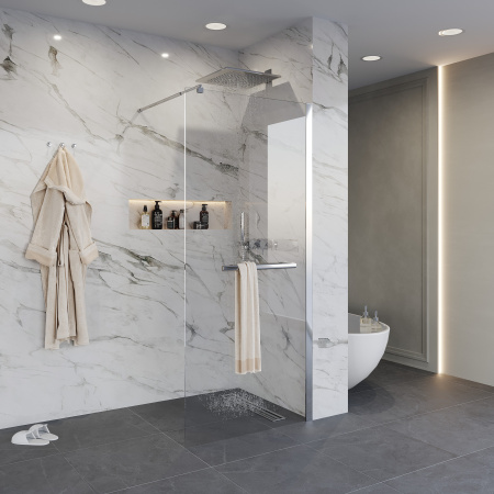 Душевая перегородка Niagara Nova NG-661-11 110х195 стекло прозрачное профиль хром глянцевый