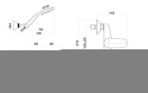 Смеситель для ванны и душа Fiore 81YX6510 настенный хром/желтый - фото 3