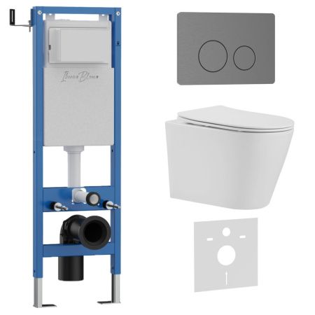 Комплект унитаз с инталляцией и клавишей смыва Iberica Blanca BURGOS ALTO IB.001M.BRA.234.8180