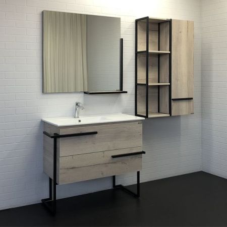 Тумба с раковиной Comforty Дюссельдорф 00-00004093CF 100х50 напольная цвет серый