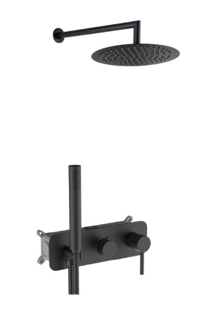 Душевая система AQG Stick 19STIER24505 встраиваемая цвет черный матовый