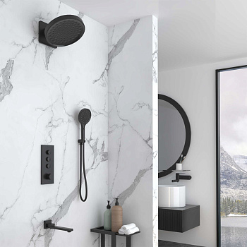 Душевая система Vincea VSFW-433TI3MB встраиваемая в стену с термостатом