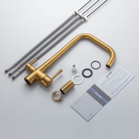 Смеситель для кухни Shevanik S528G на мойку золото