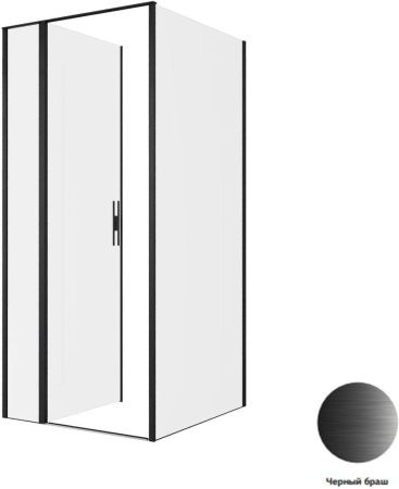 Душевой уголок Allen Brau Priority 3.31027.BBA + 3.31048.BBA 100х90 стекло прозрачное профиль черный без поддона