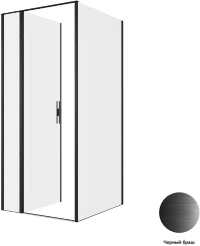 Душевой уголок Allen Brau Priority 3.31027.BBA + 3.31048.BBA 90х100 стекло прозрачное профиль черный без поддона - фото 3
