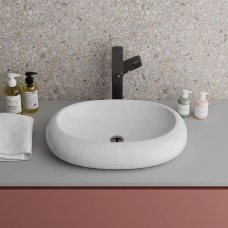 Раковина из сантехнического фаянса Grossman GR-3011 60х40 накладная цвет белый без отверстий под смеситель