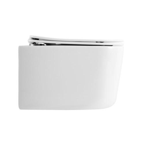 Унитаз подвесной Art&Max Bolzano AM001CHR/SC белый с сиденьем микролифт каскадный смыв - фото 4