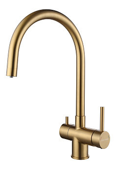 Смеситель для кухни Paulmark HELLER He213218-BG на раковину брашированное золото