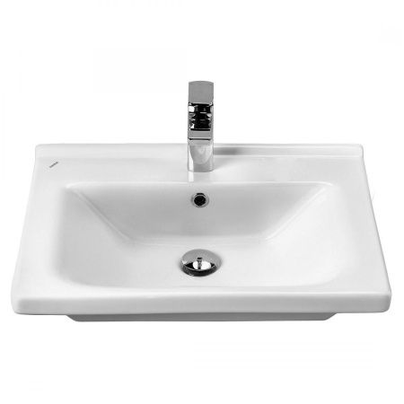 Раковина керамическая Onika Миранда 1WH302421 60х50 накладная цвет белый 1 отверстие под смеситель