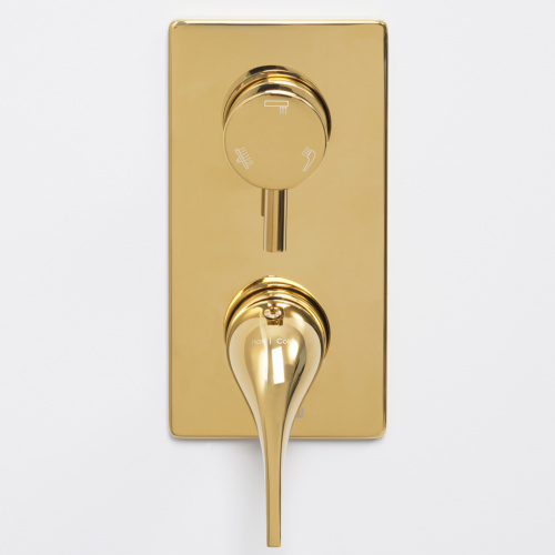 Смеситель для ванны и душа WasserKRAFT Sauer 7100 7171 встраиваемый золото - фото 5