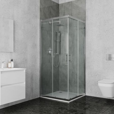 Душевой уголок Ambassador Kingston 14011103 100х100 стекло прозрачное профиль хром без поддона