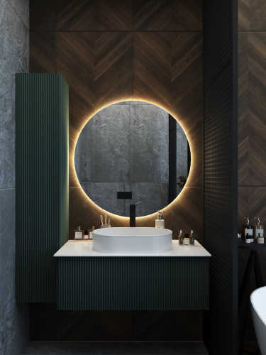 Тумба со столешницей La Fenice TERRA NFNC-01-TER-G-100-3-GG 102х37х47 подвесная цвет серый/зелёный - фото 4