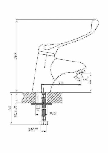 Cмеситель Haiba HB1054 на раковину хром - фото 3