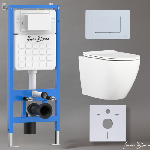 Комплект унитаз с инталляцией и клавишей смыва Iberica Blanca BILBAO ALTO IB001.BLA.234.111 - фото 2