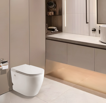 Унитаз приставной Cerutti SPA CT10198 белый с сиденьем микролифт безободковый импульсный смыв