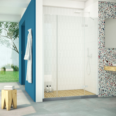 Душевая дверь Vegas-Glass AFP-F Retta AFP-F Retta 150 01 01 R 150х200 стекло прозрачное профиль белый