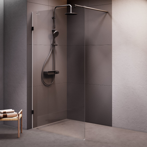 Душевая перегородка Am.Pm X-Joy W94WI-110-F1-BTE 110х195 стекло прозрачное профиль черный