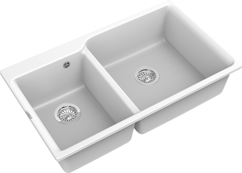 Кухонная мойка Rivelato AXEL X-90D brina 87х52 цвет белый - фото 3