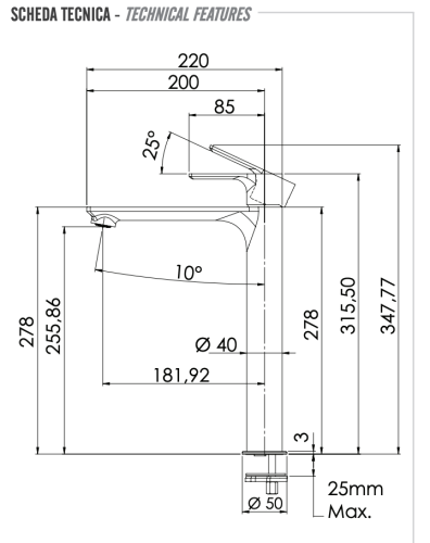 Смеситель Remer Energy EY11LNO на раковину черный - фото 3