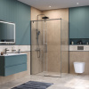 Душевой уголок BelBagno SOFT CLOSE-1 SOFT_CLOSE-1-AH-1-110/100-C-GM 110х100 стекло прозрачное профиль оружейная сталь без поддона