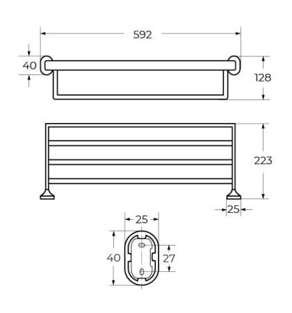 Полка в ванную комнату Art&Max OVALE AM-E-4022B