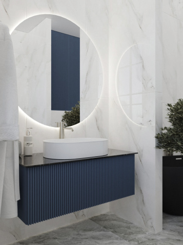 Тумба со столешницей La Fenice TERRA NFNC-01-TER-BG-80-3-GB 81х36х47 подвесная цвет синий - фото 5