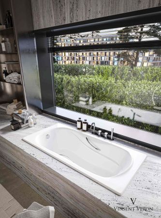 Ванна чугунная Vinsent Veron Haiti VHT1708042 170х80 пристенная прямоугольная с ножками