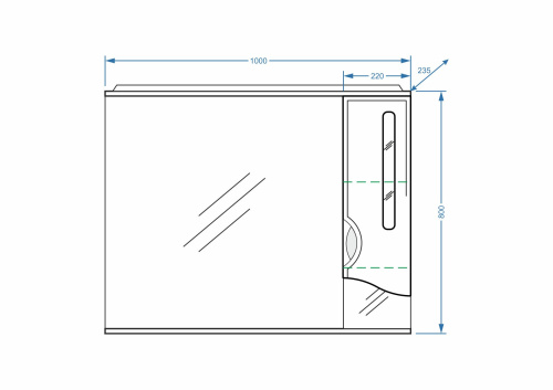 Зеркало-шкаф Stella Polar Сильва SP-00000207 100х15х80 подвесной цвет белый - фото 2