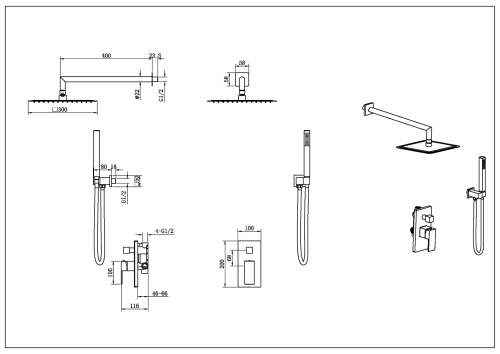 Смеситель для душа Boheme Qubic 474-3-CB встраиваемый медь брашированная - фото 2