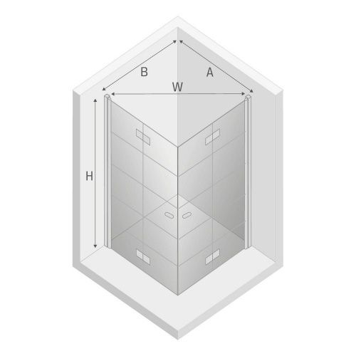 Душевой уголок New Trendy NEW SOLEO Black D-0287A/D-0290A 90х80 стекло прозрачное профиль черный без поддона - фото 3