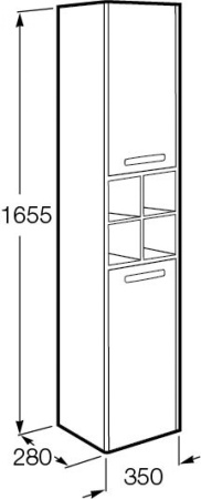 Шкаф-пенал Roca Lago 7857297444 35х28х166 подвесной цвет дуб светлый