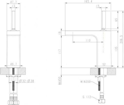 Смеситель Bravat Spring F179113C на столешницу хром - фото 2