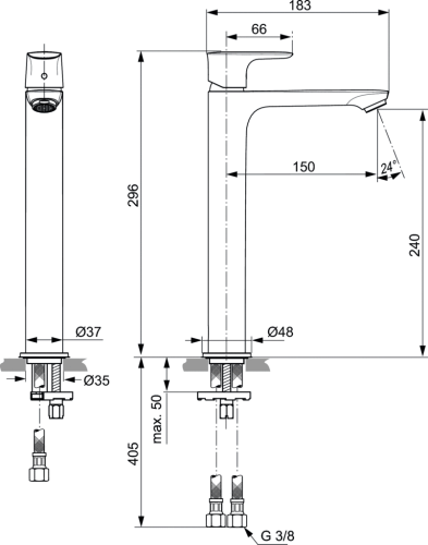 Смеситель Ideal Standard Connect Air A7027A2 на столешницу золото шлифованное - фото 2