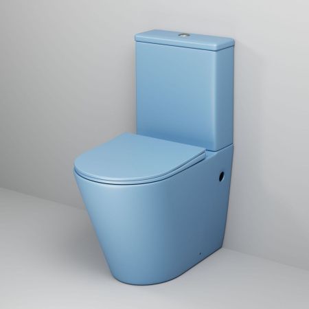 Унитаз напольный с бачком Grossman Color GR-4480BSMS голубой с сиденьем безободковый каскадный смыв