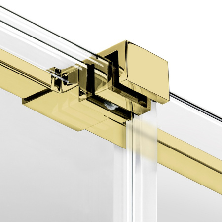 Душевая шторка на ванну New Trendy SMART Light gold EXK-4313 150х150 стекло прозрачное профиль золото глянцевое ориентация универсальная