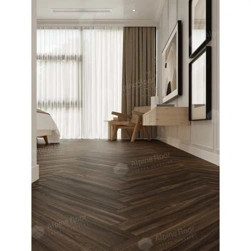 Ламинат Alpine Floor Herringbone 12 LF105-13 Орех Сицилия толщина 1.2 см 34 класс 600х100 - фото 3