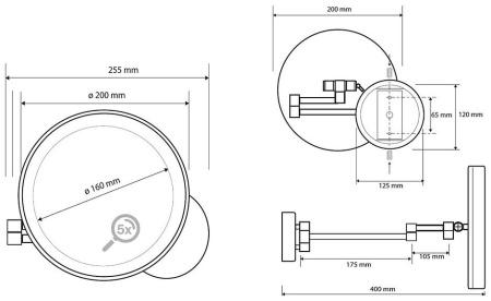 Косметическое зеркало Bemeta DARK 112101140