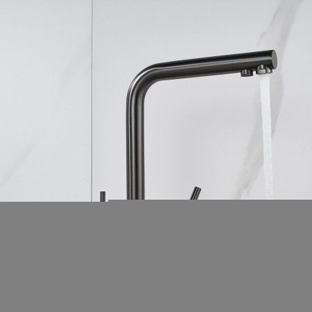 Смеситель для кухни Shevanik S468T на мойку оружейная сталь