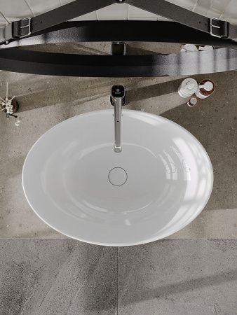 Раковина из сантехнического фарфора Orange B08-585w 60х40 накладная цвет белый