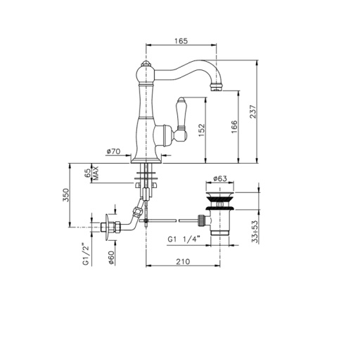 Смеситель Nicolazzi Circle Two 3452BZ75C на раковину бронза без термостата - фото 2